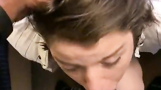 White brunette girl having intense sex pleasure with BBC