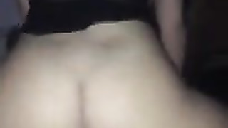 White amateur chick reverse riding black friend