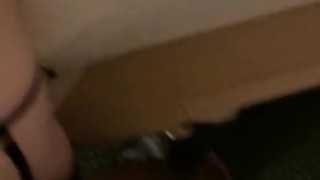 Young white girl dressed sexy for a quick fuck with black guy