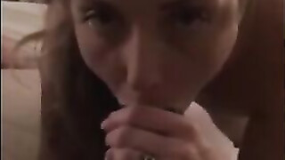 Intense black dick sucking with a provocative white girl