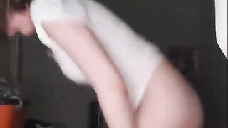 White girl jumping on black dick with joy