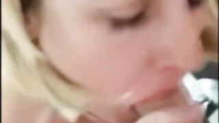 Cute middle-aged housewife loves sucking penis