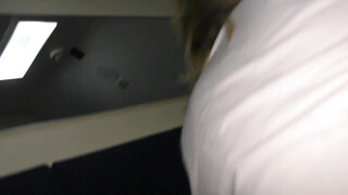 Voyeur amateur couple has sexual intercourse in private cabin in train